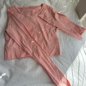 Lululemon light pink ebb to street long sleeve crop